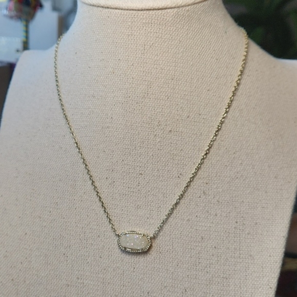 Kendra Scott Elisa Gold Iridescent Drusy Pendant Necklace - Picture 2 of 5